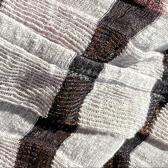 ⭐️ We the Free People Asymmetrical Raw Hem Horizon Striped Textured Gauze Tank - Picture 11 of 11